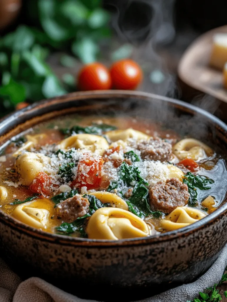 To create a bowl of Savory Sausage Tortellini Soup that’s bursting with flavor, it’s essential to understand the roles of each ingredient. Here’s a closer look at the main components that come together to make this soup a standout dish.