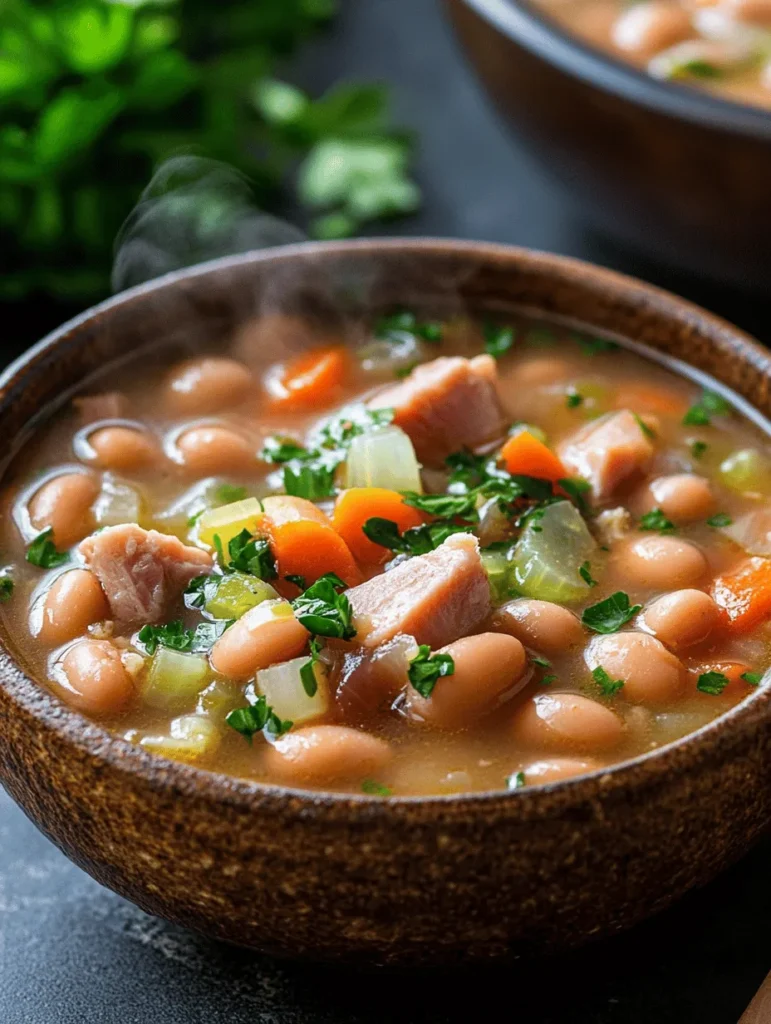 To create an exceptional Classic Ham and Bean Soup, it is essential to understand the key components that contribute to its remarkable taste. Each ingredient plays a crucial role in building the soup’s flavor profile and texture.