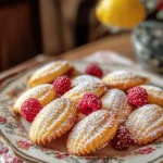 Madeleines, the charming little shell-shaped cakes, are a beloved treat that hails from the picturesque region of Commercy in France. These delightful morsels are as much a staple of French patisserie as they are a symbol of nostalgia for many. Their elegant shape and tender crumb make them perfect for pairing with tea or coffee, or even as a light dessert for special occasions. What sets our Zesty Lemon Raspberry Madeleines apart is their unique flavor combination that infuses the classic madeleine with a refreshing twist. The bright notes of lemon combined with the sweet-tart essence of raspberries elevate this traditional treat to a new level, making them a standout choice for any gathering or simply to enjoy at home.