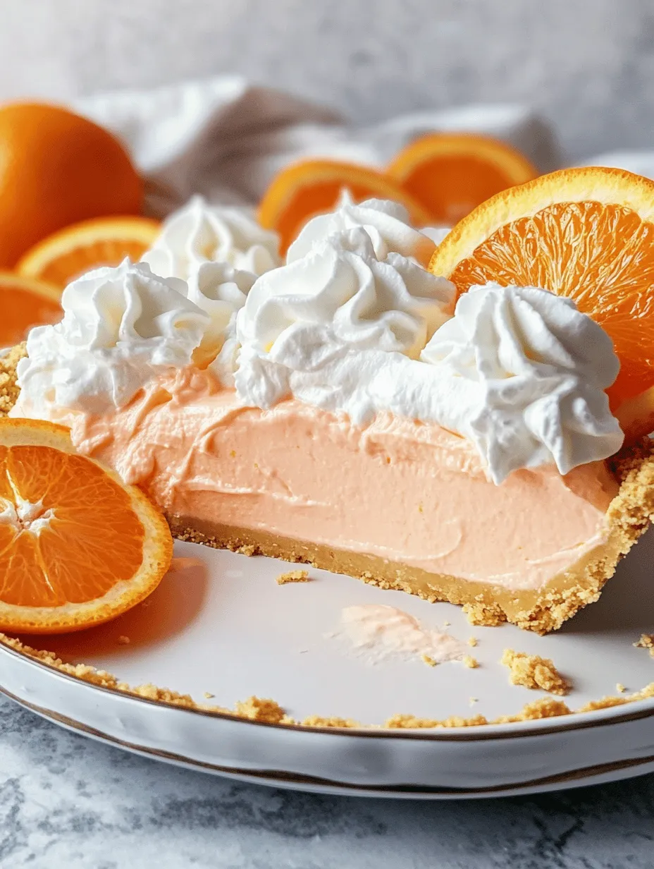 This pie shines during the summer months, making it an ideal dessert to serve at backyard barbecues, picnics, or pool parties. Its lightness ensures that it won’t weigh you down after a hearty meal, and the vibrant flavors are perfect for cooling off on a hot day. Additionally, the No-Bake Orange Creamsicle Pie can be a delightful choice for festive gatherings, such as birthday parties, where its cheerful appearance and delicious taste can bring a smile to anyone's face.