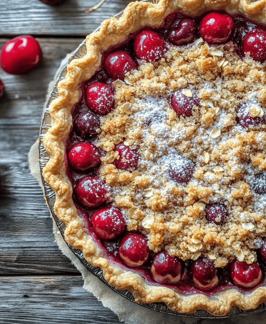 Indulging in a slice of Cherry Crumb Pie Delight is like embracing the essence of summer. This delightful dessert combines the tart juiciness of cherries with a crumbly topping, creating a harmonious blend of flavors and textures. The vibrant red hue of cherries peeking through the golden-brown crumb topping is not only visually appealing but also tantalizes the taste buds. Whether you’re hosting a gathering, celebrating a special occasion, or simply treating yourself to a homemade dessert, this Cherry Crumb Pie Delight is sure to impress your guests and family alike.