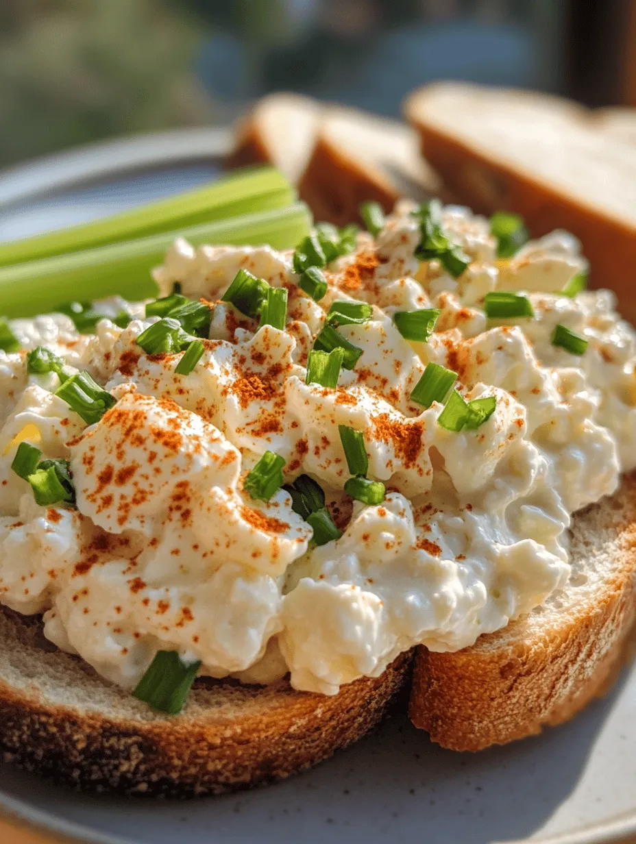 Egg salad has long been a beloved staple in many kitchens, cherished for its simplicity and versatility. This classic dish, typically enjoyed on a bed of lettuce or nestled between slices of fresh bread, is a go-to for picnics, brunches, and quick lunches. However, as we seek healthier alternatives and exciting flavor profiles, traditional recipes often benefit from a modern twist. Enter the creamy cottage cheese egg salad — a delightful variation that not only enhances the dish's creaminess but also packs a nutritional punch.