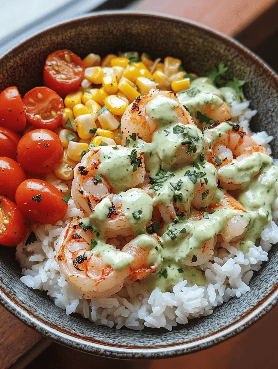 Welcome to a culinary adventure where flavors and health meet in a delightful Shrimp & White Rice Bowl with Creamy Avocado Dressing. This dish not only tantalizes your taste buds but also provides a colorful and nutrient-rich meal that's perfect for any time of the day. The vibrant combination of succulent shrimp, fluffy white rice, and a luscious avocado dressing makes this bowl a feast for the eyes and the palate.