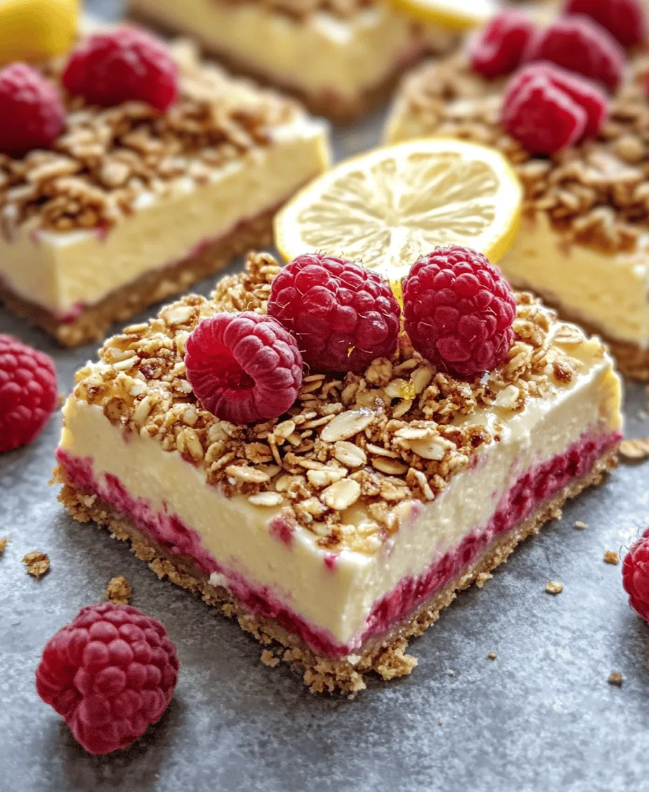 When it comes to desserts, few combinations are as delightful as the harmonious blend of tart lemon and sweet raspberry. These two vibrant flavors create an irresistible balance that not only tantalizes the taste buds but also offers a refreshing twist to any sweet treat. Enter the Lemon Raspberry Cheesecake Crunch Bars—a perfect fusion of creamy cheesecake, zesty lemon, and the bright burst of raspberries, all nestled atop a crunchy, buttery crust. This dessert is not just a feast for the palate; it's a visual delight that can elevate any occasion, from summer picnics to elegant dinner parties.