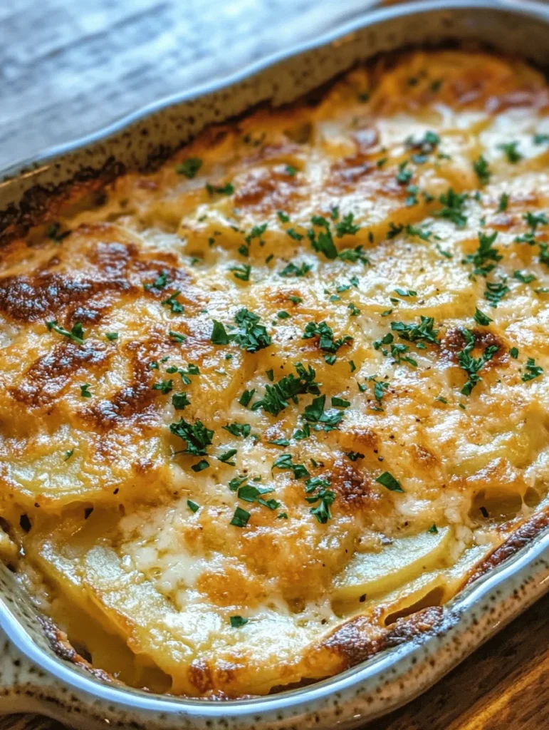 Cheesy Scalloped Potatoes are the epitome of comfort food, embodying warmth and indulgence in each creamy bite. This classic dish, often served as a side, has a special place in the hearts of many. With its rich flavors and velvety texture, Cheesy Scalloped Potatoes appeal to cheese lovers and home cooks alike, making it a favorite on dinner tables across the country. Whether it’s a festive family gathering, a holiday feast, or a cozy weeknight dinner, this dish consistently elevates the meal, offering a delightful contrast to leaner proteins and fresh vegetables.