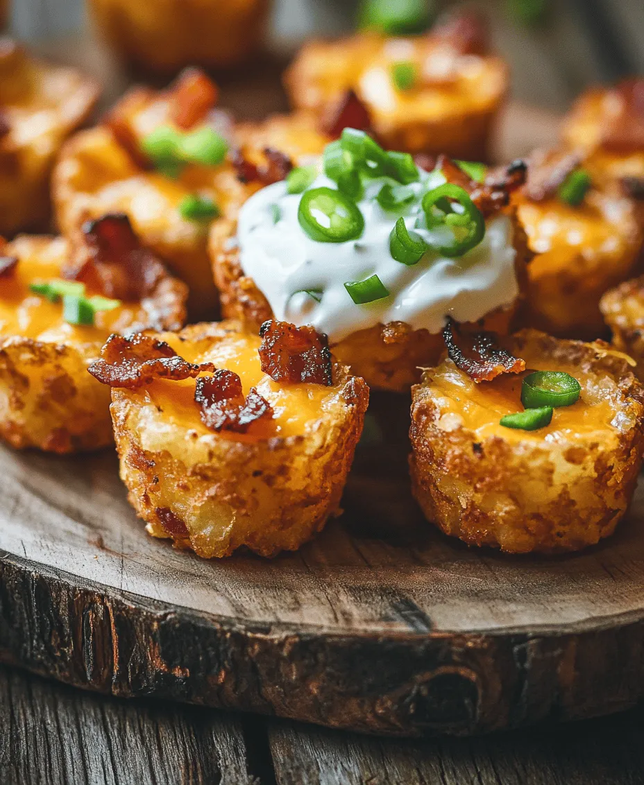 Tater Tot Appetizer Cups are a delightful and versatile dish that has quickly gained popularity as a crowd-pleaser at gatherings, game days, and family dinners. The combination of crispy tater tots and a variety of delicious toppings creates a perfect bite-sized treat that appeals to both kids and adults alike. Whether you're hosting a casual get-together or a more formal event, these appetizer cups are sure to impress your guests and leave them asking for the recipe.