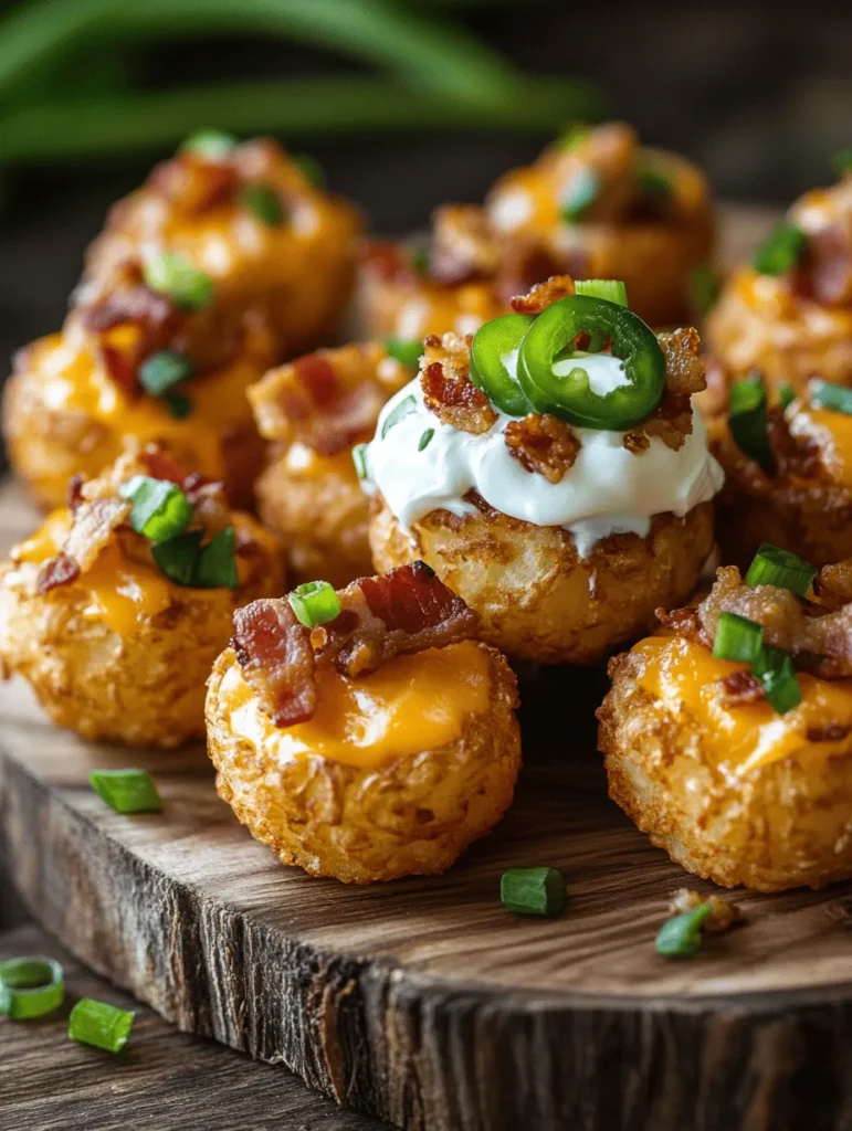 Tater Tot Appetizer Cups are a delightful and versatile dish that has quickly gained popularity as a crowd-pleaser at gatherings, game days, and family dinners. The combination of crispy tater tots and a variety of delicious toppings creates a perfect bite-sized treat that appeals to both kids and adults alike. Whether you're hosting a casual get-together or a more formal event, these appetizer cups are sure to impress your guests and leave them asking for the recipe.