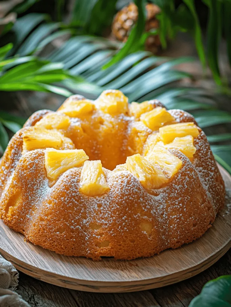 If you're looking for a delightful dessert that embodies the essence of summer, look no further than the Pineapple Juice Bundt Cake. This easy and moist tropical treat is a perfect representation of sunny vibes and sweet indulgence, making it a must-try for any baking enthusiast. The combination of pineapple juice and crushed pineapple brings a burst of tropical flavor that not only tantalizes the taste buds but also transports you to a sun-soaked paradise with every slice.