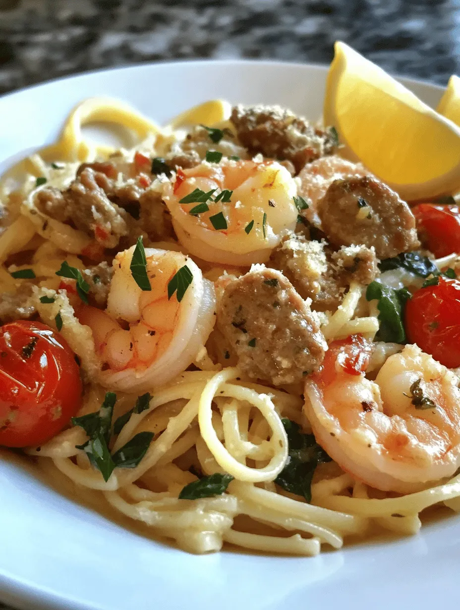If you're on the lookout for a dish that combines comfort, flavor, and convenience, look no further than Garlic Butter Shrimp and Sausage Skillet Pasta. This delightful recipe brings together the succulent taste of shrimp, the smoky richness of sausage, and a creamy garlic butter sauce that ties everything together beautifully. Not only is it a feast for the senses, but it also makes a quick and satisfying meal, perfect for busy weeknights or even special occasions when you want to impress your guests without spending hours in the kitchen.