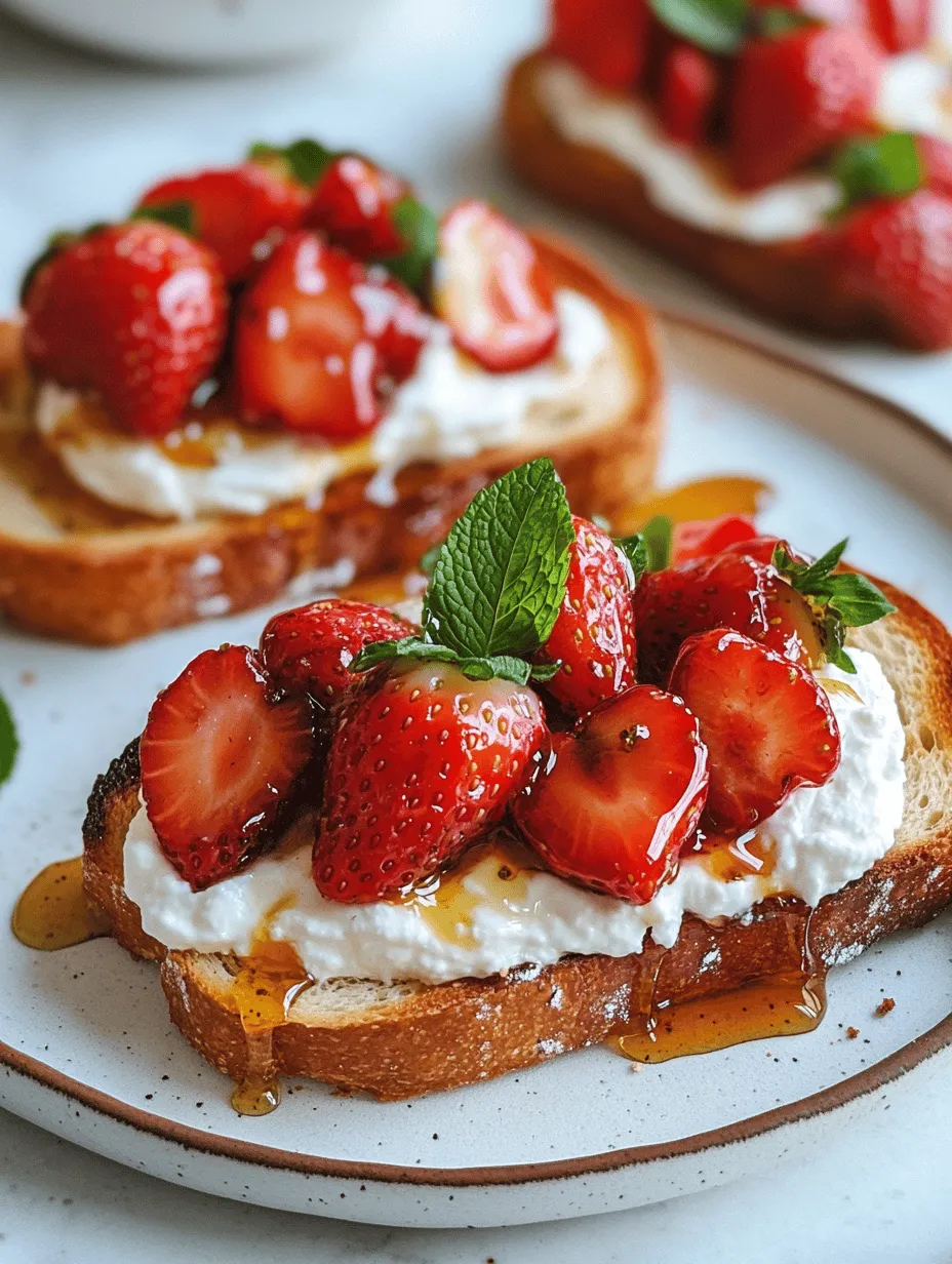 In recent years, toast recipes have surged in popularity, transforming from simple breakfast staples into gourmet creations that grace the menus of trendy cafes and home kitchens alike. This evolution has led to the emergence of innovative toppings that elevate toast from mundane to extraordinary, showcasing a delightful balance of flavors and textures. One such standout is the roasted strawberry whipped ricotta toast—an enticing dish that combines sweet, caramelized strawberries with the creamy richness of whipped ricotta cheese.