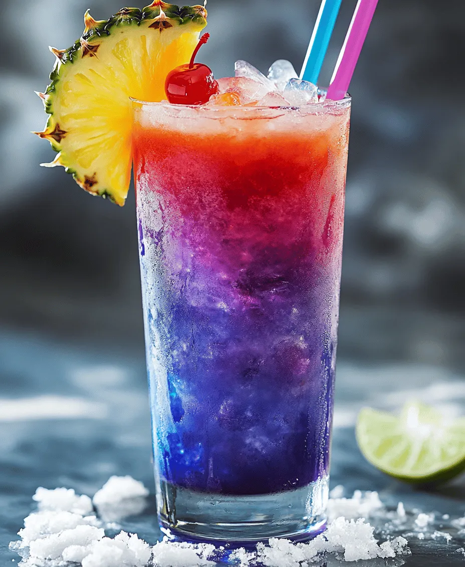 The Jamaican Purple Rain Cocktail is a vibrant and visually stunning drink that encapsulates the essence of the Caribbean. Known for its eye-catching gradient of colors and refreshing flavors, this cocktail is a favorite among those looking to experience a taste of Jamaica's tropical paradise. The blend of fruity flavors combined with the smoothness of rum makes this cocktail perfect for summer gatherings, beach parties, or simply lounging by the pool.