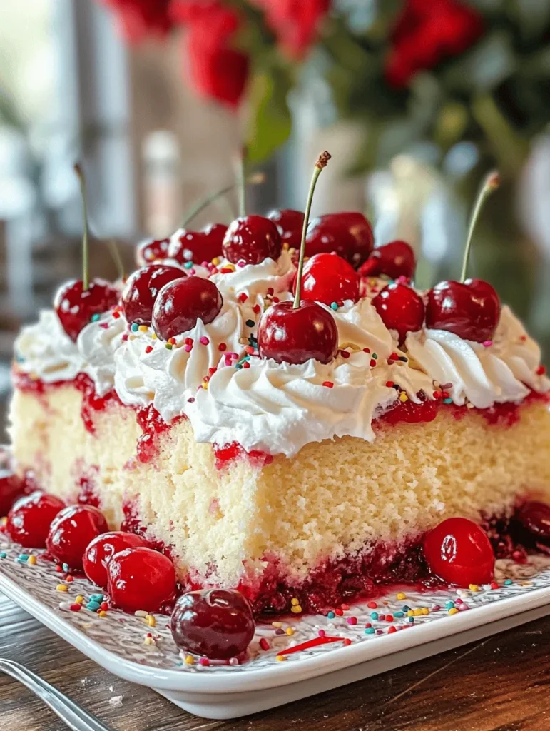 If you’re in search of a dessert that is not only delicious but also visually stunning and easy to prepare, look no further than Cherry Poke Cake. This delightful treat combines the moistness of a cake with the sweet and tangy flavor of cherries, making it an irresistible choice for any occasion. Whether you’re celebrating a birthday, hosting a summer barbecue, or simply indulging in a sweet craving after dinner, Cherry Poke Cake is sure to impress your guests and satisfy your taste buds.