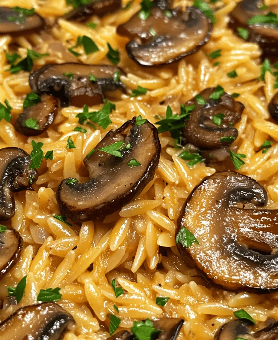 Orzo pasta, a delightful rice-shaped pasta, is a culinary gem that has the ability to elevate any meal. Its unique texture makes it an excellent canvas for a variety of flavors, allowing it to seamlessly blend with an array of ingredients. In our recipe for Savory Orzo Delight with Mushrooms, we harness the rich, earthy flavors of mushrooms, the aromatic essence of garlic, and the fresh notes of thyme to create a dish that is both comforting and sophisticated.