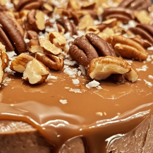 Indulging in a slice of German Chocolate Cheesecake is an experience that combines the rich, decadent flavors of chocolate with the delightful essence of coconut and pecans. This beloved dessert, often associated with special occasions and family gatherings, has gained immense popularity for its lusciousness and unique taste. The twist here is that this version of German Chocolate Cheesecake is no-bake, making it not only easier to prepare but also a fantastic option for those who want to whip up a crowd-pleaser without the hassle of baking.