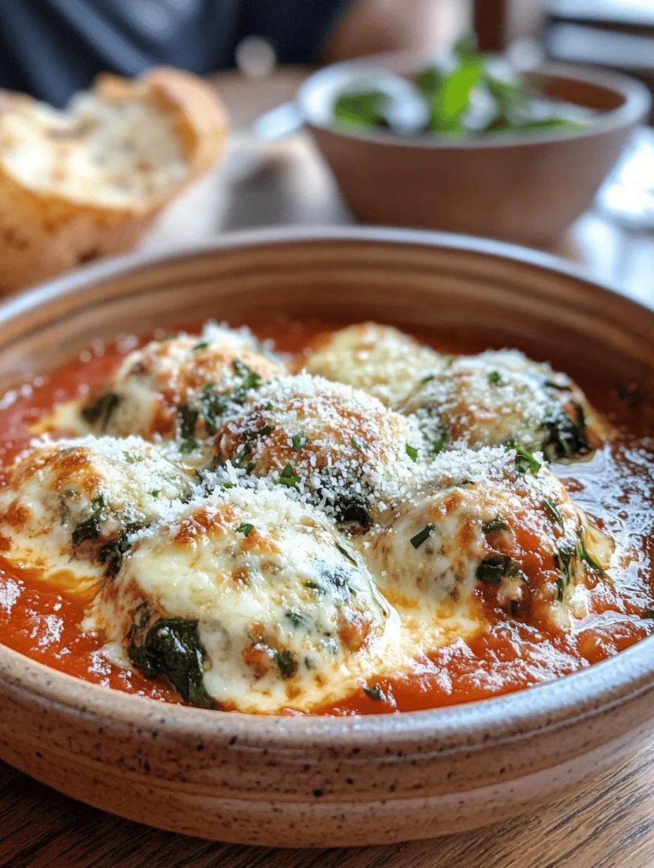 Spinach has often been celebrated for its health benefits, and when paired with the savory profiles of garlic and meat, it creates a culinary masterpiece that is both wholesome and indulgent. The earthy taste of spinach complements the rich flavors of ground beef and pork, while garlic adds an aromatic quality that elevates the dish to new heights. The addition of mozzarella not only enhances the flavor but also introduces a delightful creaminess that contrasts beautifully with the hearty meatballs.
