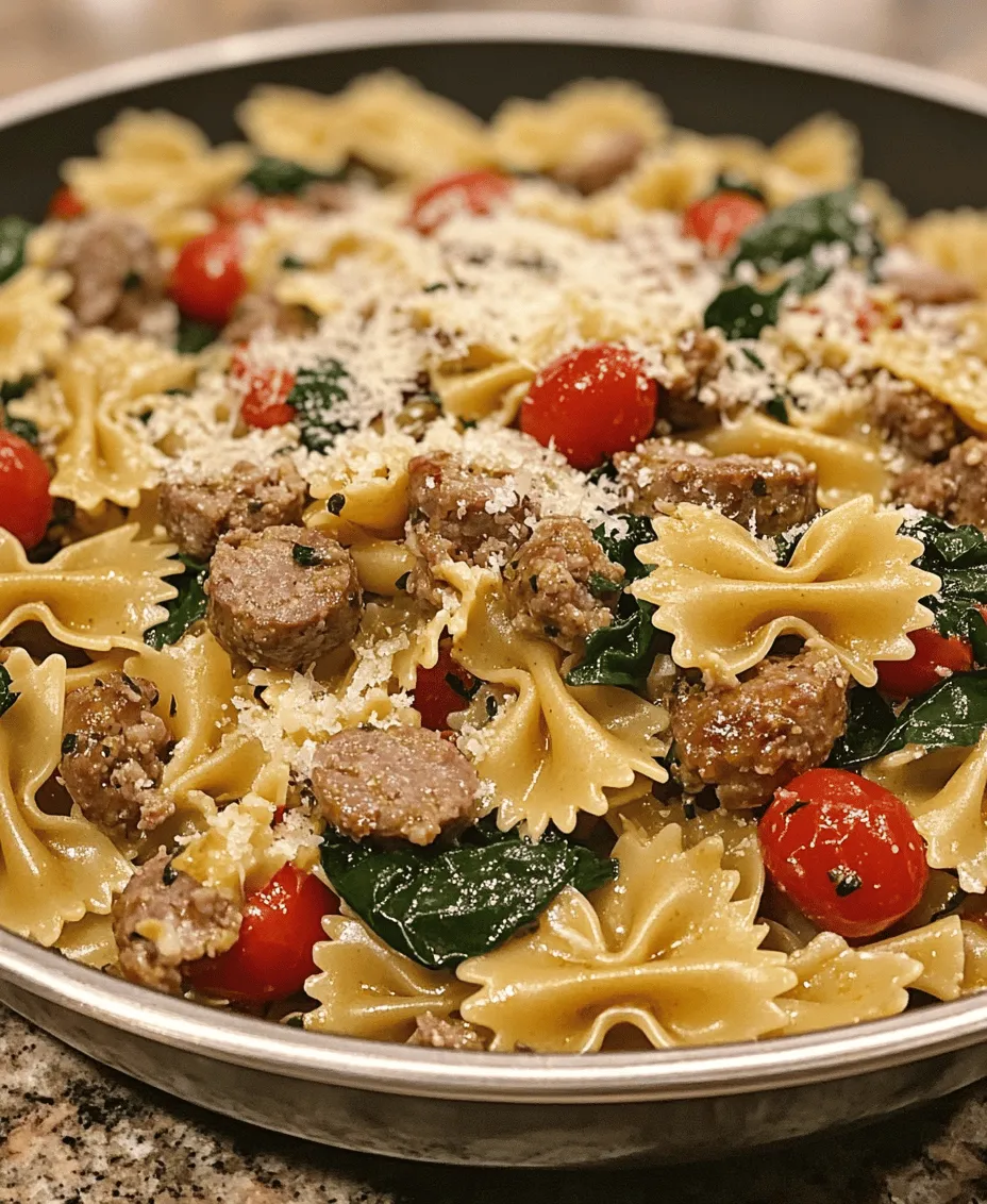 Creamy Italian Sausage & Bow Tie Pasta is more than just a meal; it’s a comforting embrace on a plate. This dish embodies the essence of home-cooked goodness, combining rich flavors with a delightful texture that brings joy to every bite. Whether you're preparing a weeknight dinner for your family or hosting friends, this hearty pasta dish is bound to impress. The creamy sauce melds beautifully with the savory Italian sausage, while the bow tie pasta adds a playful touch that makes the meal visually appealing.
