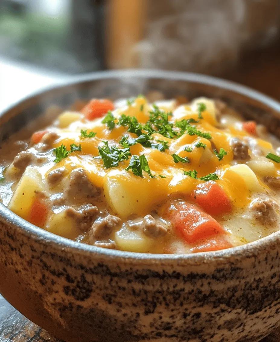 In the world of comfort food, few dishes can compete with a steaming bowl of soup, especially when it's packed with hearty ingredients and creamy goodness. The Creamy Potato & Hamburger Soup Delight is a perfect example of a dish that not only warms the soul but also delights the taste buds. This rich and satisfying soup combines the robust flavors of ground beef with tender potatoes and a luscious, creamy base, making it a go-to recipe for chilly evenings or a quick family dinner.