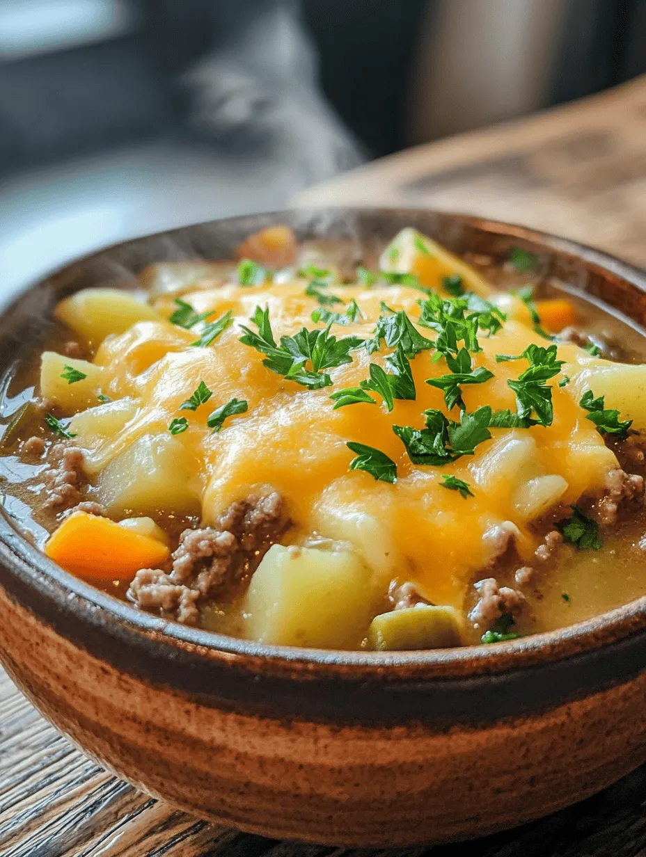 In the world of comfort food, few dishes can compete with a steaming bowl of soup, especially when it's packed with hearty ingredients and creamy goodness. The Creamy Potato & Hamburger Soup Delight is a perfect example of a dish that not only warms the soul but also delights the taste buds. This rich and satisfying soup combines the robust flavors of ground beef with tender potatoes and a luscious, creamy base, making it a go-to recipe for chilly evenings or a quick family dinner.