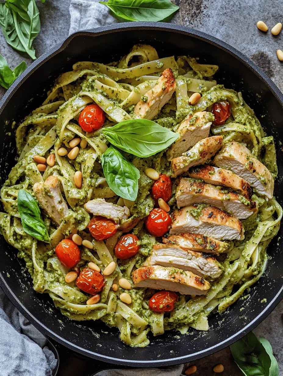 If you're searching for a delightful and comforting dish that combines rich flavors and satisfying textures, look no further than Creamy Chicken Pesto Pasta with Roasted Tomatoes and Pine Nuts. This dish offers a perfect harmony of creamy sauce, tender chicken, and vibrant roasted tomatoes, all topped off with the delightful crunch of toasted pine nuts. It’s an ideal meal for any occasion, whether you’re hosting a family dinner or looking for a quick weeknight recipe that feels indulgent.
