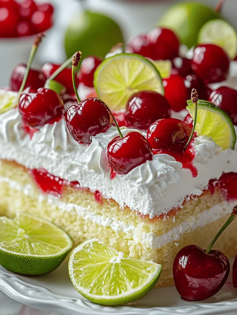Poke cakes have taken the dessert world by storm, delighting taste buds with their unique texture and burst of flavors. This innovative cake style involves baking a cake, poking holes in it, and then soaking it with delicious syrups or fillings, allowing the flavors to meld beautifully. One standout in the poke cake family is the Cherry Limeade Poke Cake, a vibrant treat that captures the essence of summer with its refreshing cherry and lime flavors. Perfect for family gatherings, picnics, or any festive occasion, this cake not only tastes incredible but also boasts a stunning visual appeal that will impress your guests.