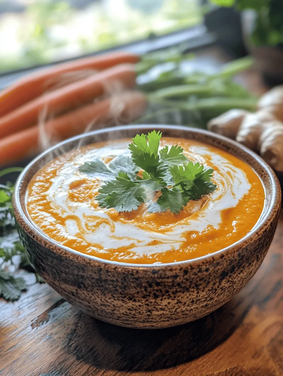 The Carrot Ginger Bliss Soup is not just a treat for the palate; it is also packed with nutritional benefits that make it a wise addition to your diet. Let’s dive deeper into the standout ingredients: carrots and ginger.