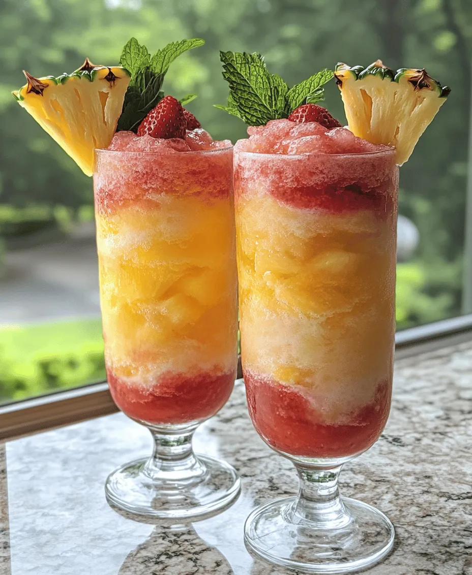As the temperature rises and summer approaches, the craving for refreshing beverages becomes almost irresistible. Among the myriad of options available, slushies stand out as a quintessential summer treat, offering a perfect blend of cooling refreshment and delicious flavor. Their vibrant colors and icy textures not only make them delightful to sip on but also provide a fun way to enjoy your favorite fruits. This refreshing Pineapple Strawberry Swirled Slushies recipe combines the tropical sweetness of pineapple with the juicy tartness of strawberries, creating a delightful drink that is both satisfying and nutritious.