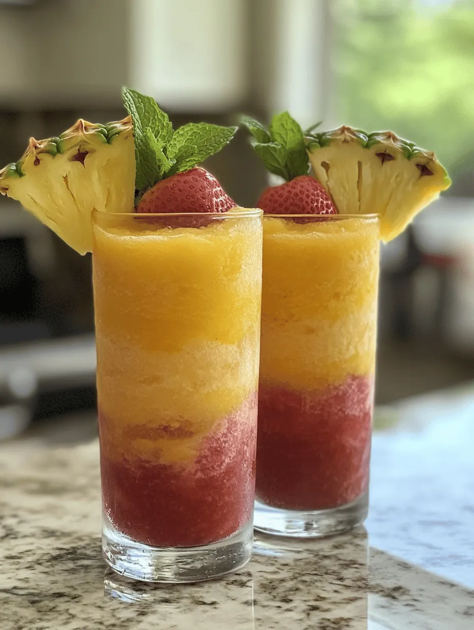 As the temperature rises and summer approaches, the craving for refreshing beverages becomes almost irresistible. Among the myriad of options available, slushies stand out as a quintessential summer treat, offering a perfect blend of cooling refreshment and delicious flavor. Their vibrant colors and icy textures not only make them delightful to sip on but also provide a fun way to enjoy your favorite fruits. This refreshing Pineapple Strawberry Swirled Slushies recipe combines the tropical sweetness of pineapple with the juicy tartness of strawberries, creating a delightful drink that is both satisfying and nutritious.