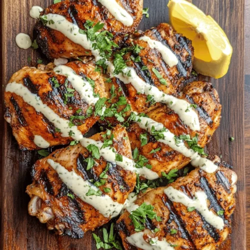 Cajun Grilled Chicken with Alabama White Sauce is a culinary delight that brings together the vibrant flavors of Southern cooking. This dish features juicy, tender chicken thighs marinated in a spicy Cajun seasoning, grilled to perfection, and served with a creamy, tangy Alabama white sauce. Perfect for backyard barbecues or weeknight dinners, this recipe not only satisfies cravings but also introduces a unique twist to traditional grilled chicken.