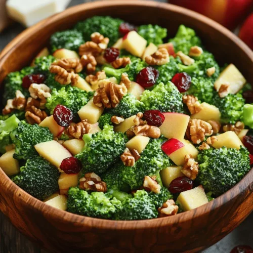 Salads have long been a staple in many diets, renowned for their ability to combine fresh ingredients into vibrant, nutritious dishes. Among the myriad of salad options, the Crunchy Honey Crisp Apple & Broccoli Salad stands out for its delightful blend of flavors and textures. This salad offers a satisfying crunch from fresh vegetables and fruits, paired with creamy elements that make each bite enjoyable. Whether served as a side dish or a light main course, it captures the essence of wholesome eating while being visually appealing.