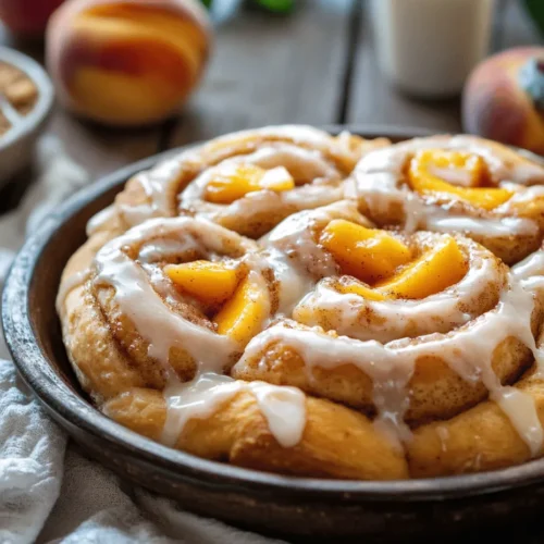 Imagine a warm morning where the aroma of freshly baked cinnamon rolls wafts through your kitchen, mingling with the sweet scent of ripe peaches. This is the magic of Peach Cobbler Cinnamon Rolls—a delightful fusion that brings together the beloved comfort of traditional cinnamon rolls and the summery sweetness of peach cobbler. Whether you’re hosting a brunch gathering or simply treating yourself to a cozy breakfast at home, these rolls are sure to impress with their tender dough, cinnamon filling, and luscious peach topping.