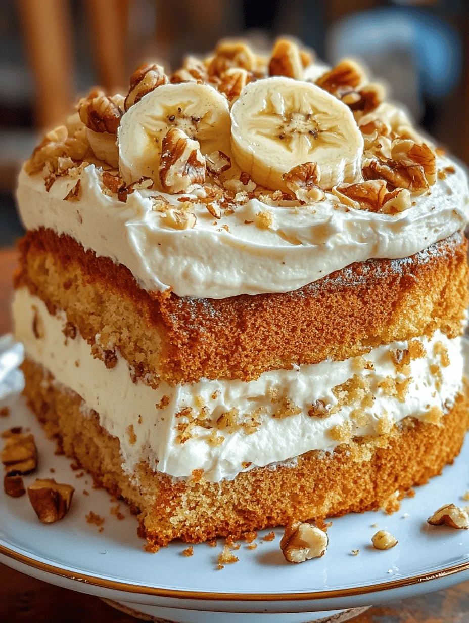 Welcome to the world of delightful desserts, where flavors and textures unite to create a truly unforgettable experience. Today, we are diving into the scrumptious realm of the Heavenly Banana Walnut Cream Cake. This decadent treat is not just a cake; it’s a celebration of sweet, ripe bananas paired with the earthy crunch of walnuts, all enveloped in a luscious cream cheese frosting that brings everything together harmoniously. Whether you’re celebrating a birthday, hosting a gathering, or simply indulging in a cozy family dessert night, this cake is sure to impress and satisfy.