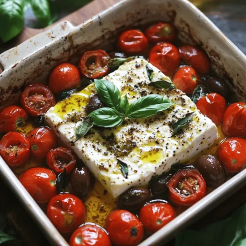 Step into the world of Mediterranean cuisine with our Baked Feta Cheese Delight, a dish that beautifully marries the rich, creamy texture of feta cheese with the vibrant flavors of cherry tomatoes and Kalamata olives. This delightful recipe not only serves as a luxurious appetizer but also makes for a charming centerpiece at any gathering, whether it’s a casual dinner party or a cozy night in. The simplicity of the preparation belies the complexity of flavors, making it an ideal choice for both novice cooks and seasoned chefs looking to impress.