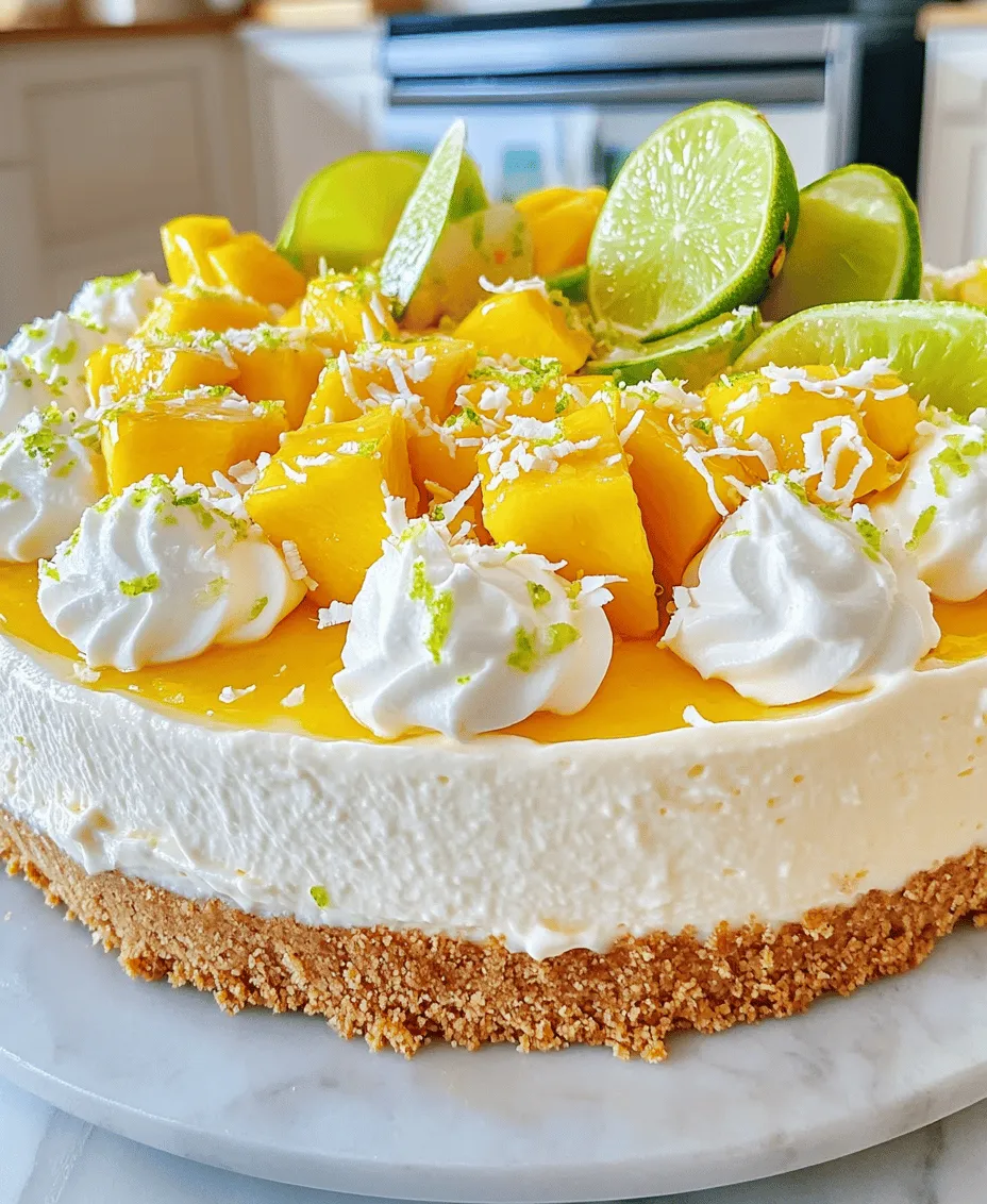 Mango Lime Cheesecake is a delightful dessert that beautifully merges the creamy richness of traditional cheesecake with the tropical flavors of ripe mango and tart lime. This dessert is not only visually stunning but also offers a refreshing taste that can brighten up any occasion. Whether you’re hosting a summer barbecue, celebrating a birthday, or looking for the perfect dish to bring to a holiday gathering, this cheesecake is sure to impress your guests and tantalize their taste buds.