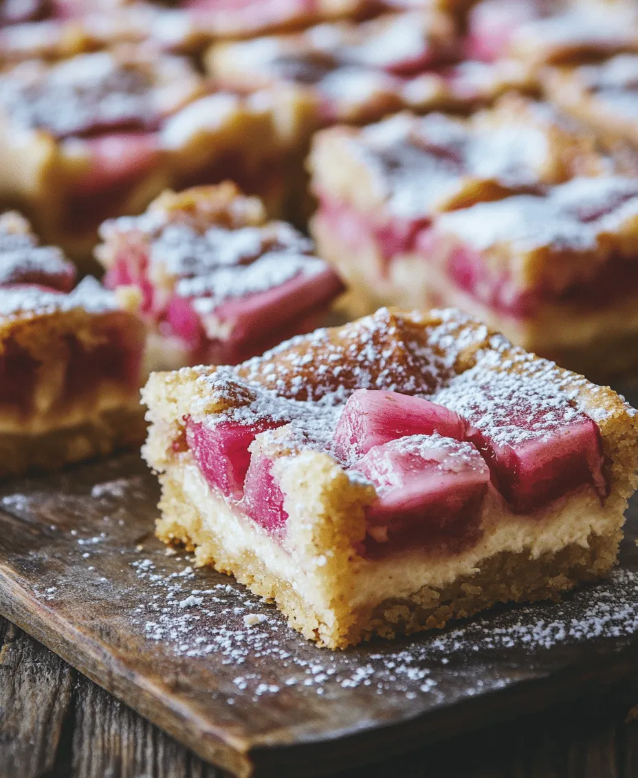 Rhubarb Cream Cheese Bars are a delightful dessert that perfectly embodies the harmony of sweet and tangy flavors. This delectable treat combines the tartness of fresh rhubarb with the creamy richness of cream cheese, creating a dessert that is both refreshing and indulgent. The unique flavor profile of rhubarb makes it a beloved ingredient in various desserts, from pies to crumbles, but it shines exceptionally well in these bars.