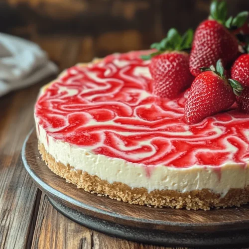 When it comes to indulgent desserts, few can rival the allure of a Strawberry Swirl Cheesecake. This classic treat beautifully marries the rich, creamy texture of cheesecake with the bright, refreshing flavor of ripe strawberries, creating a dessert that appeals to both cheesecake lovers and fruit enthusiasts alike. The balance between the velvety filling and the sweet-tart strawberry swirl makes this cheesecake a perfect choice for any occasion, whether it's a summer gathering, a holiday feast, or a simple family dinner.