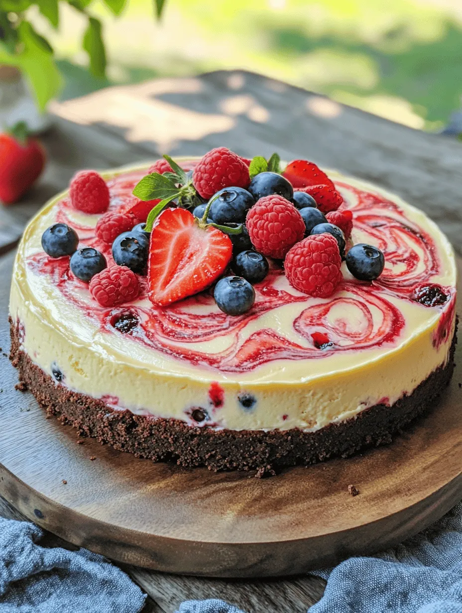 The Berry Swirl Cheesecake is not just a dessert; it's an experience. This delightful treat boasts a creamy filling swirled with a medley of fresh berries, creating a beautiful mosaic of colors and flavors. The combination of the rich, smooth cheesecake and the tartness of the berries results in a dessert that is both indulgent and refreshing. This dessert is perfect for various occasions, whether it's a summer barbecue, a festive holiday gathering, or simply a personal treat after a long day.