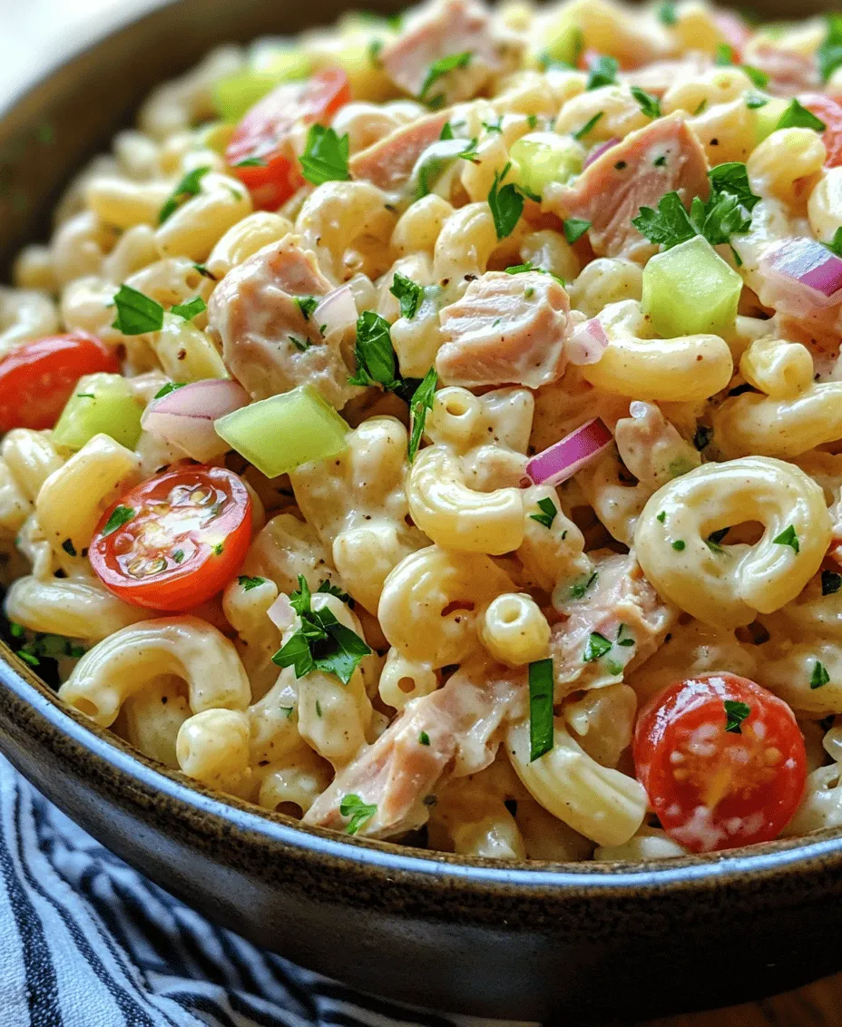 Tuna macaroni salad is a beloved classic that effortlessly marries the hearty texture of pasta with the protein-packed goodness of tuna. This dish has earned its place as a staple at picnics, potlucks, and family gatherings, often emerging as a crowd favorite for its delightful combination of flavors and textures. Its versatility allows it to be enjoyed as a light meal or as a satisfying side dish, making it suitable for any occasion, from casual barbecues to elegant dinner parties.