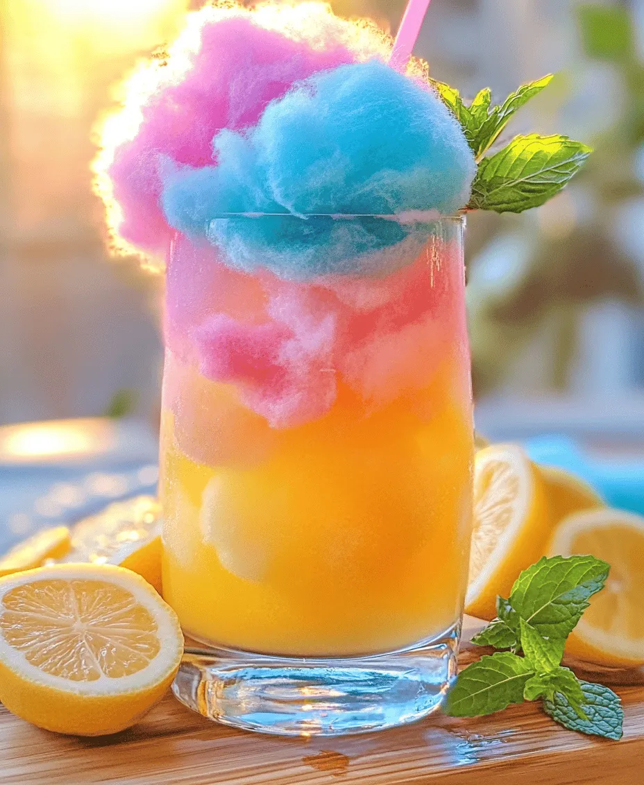 Cotton candy lemonade is a delightful, whimsical drink that combines the refreshing tang of lemonade with the sweet, fluffy nostalgia of cotton candy. This unique concoction is not only visually stunning but also a treat for the taste buds, making it perfect for summer gatherings, birthday parties, or any festive occasion. Imagine sipping on a vibrant, pastel-colored drink that transports you back to childhood fairs and summer carnivals—this is what cotton candy lemonade offers.