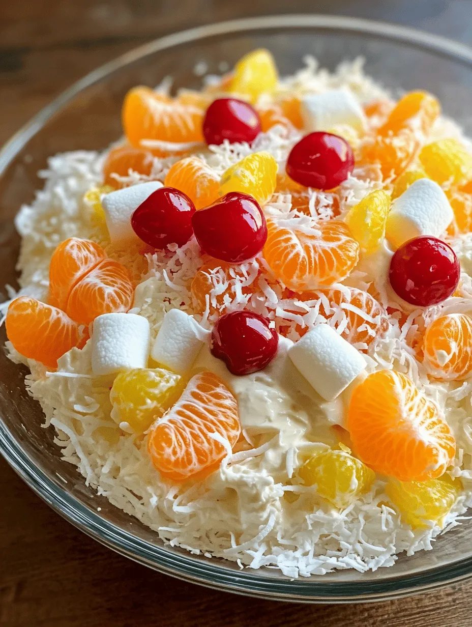Ambrosia Salad has secured its place as a beloved dish in the realm of American culinary traditions, delighting taste buds and bringing a splash of color to tables for generations. This creamy, fruity salad is not only a staple at family gatherings and potlucks, but it has also become synonymous with holiday feasts and festive celebrations. Its popularity stems from its refreshing taste and the delightful blend of textures, making it a versatile addition to any meal.