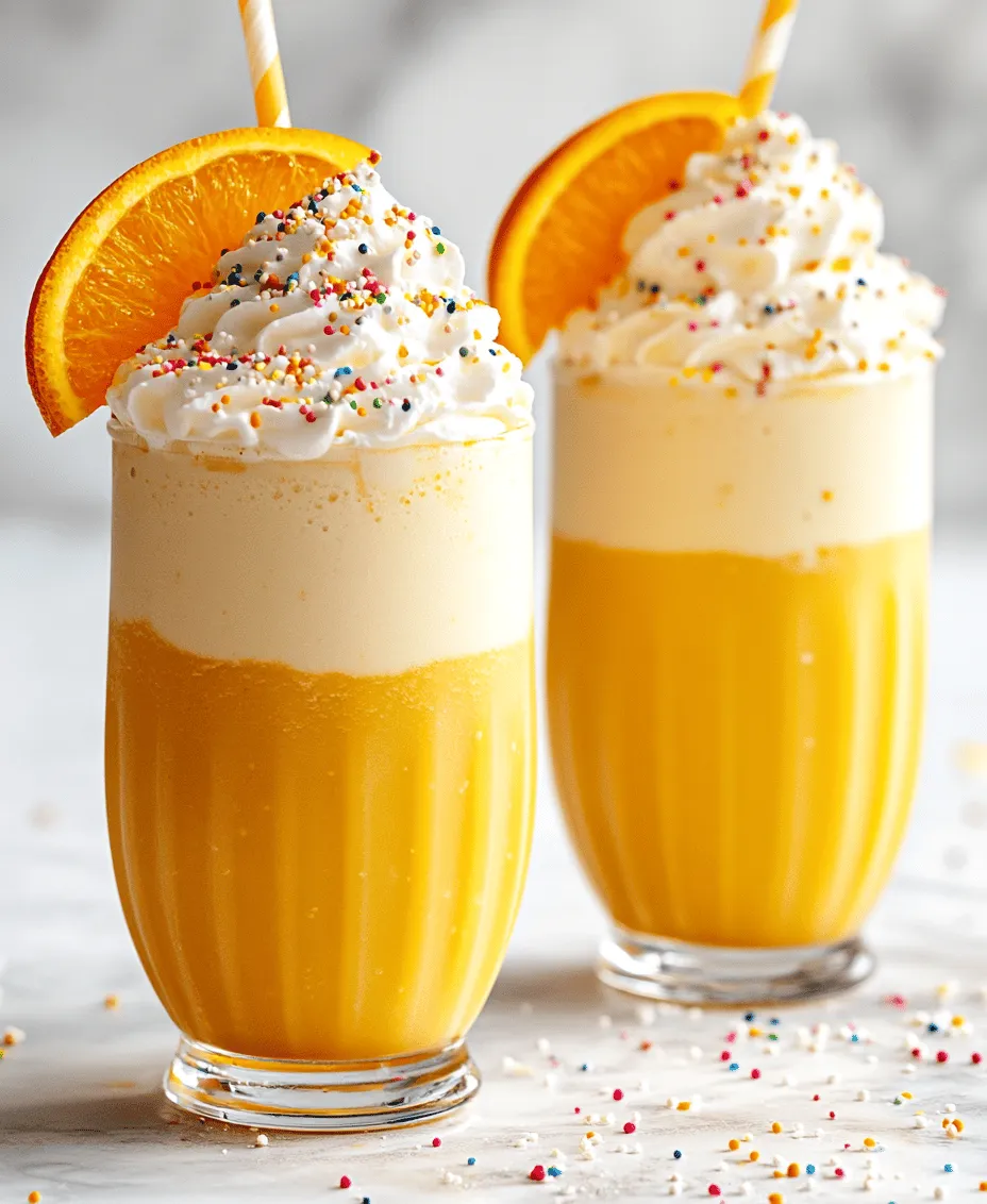 As the warm days of summer approach, there's nothing quite like indulging in a refreshing treat to cool down. The Sunny Orange Creamsicle Milkshake embodies the essence of summer with its vibrant flavors and creamy texture. This delightful concoction combines the sweetness of vanilla ice cream with the zesty brightness of freshly squeezed orange juice, creating a nostalgic experience that echoes childhood memories of ice cream truck visits.