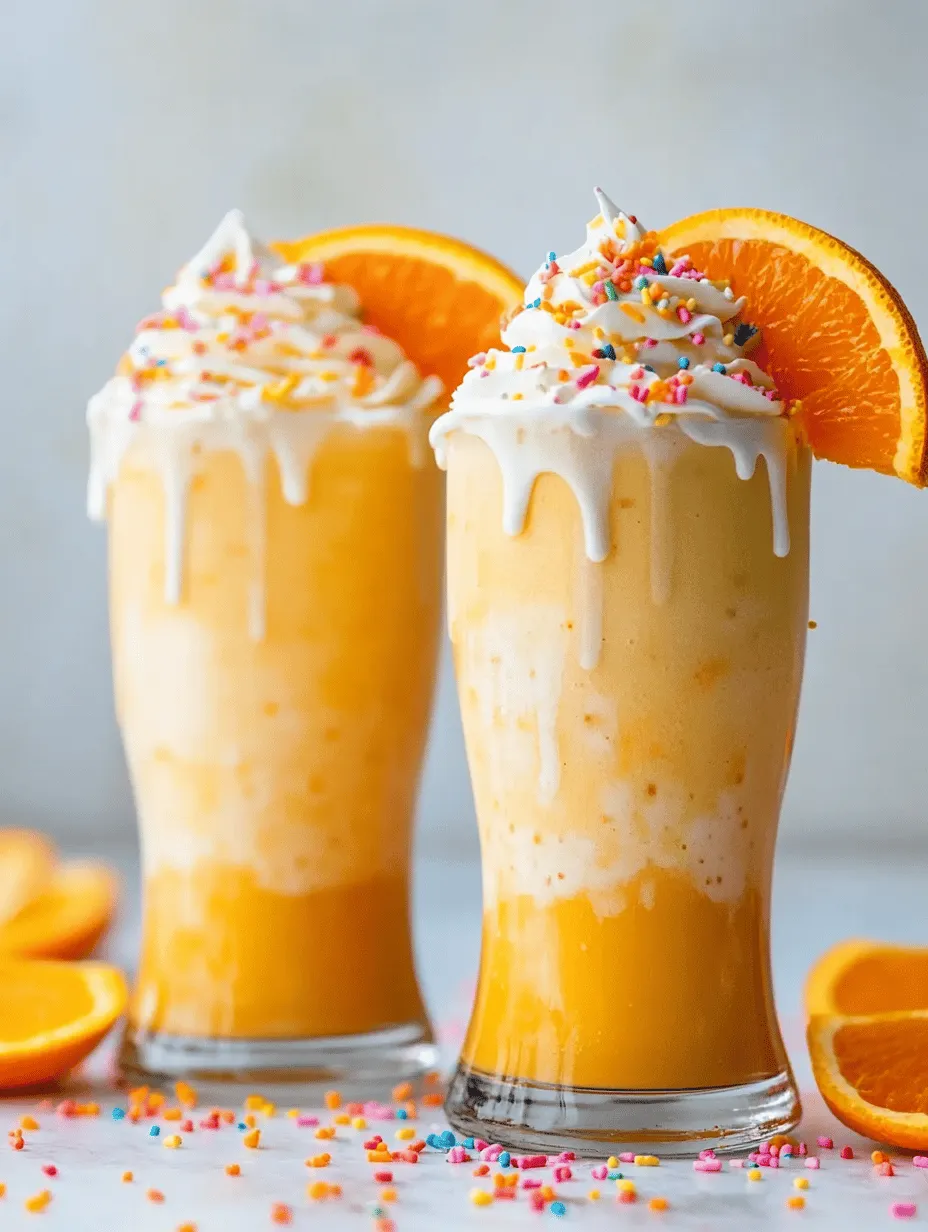 As the warm days of summer approach, there's nothing quite like indulging in a refreshing treat to cool down. The Sunny Orange Creamsicle Milkshake embodies the essence of summer with its vibrant flavors and creamy texture. This delightful concoction combines the sweetness of vanilla ice cream with the zesty brightness of freshly squeezed orange juice, creating a nostalgic experience that echoes childhood memories of ice cream truck visits.