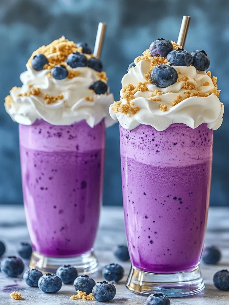 Indulge your senses with the delightful Blueberry Bliss Cheesecake Milkshake, a creamy concoction that marries the luscious taste of fresh blueberries with the rich essence of classic cheesecake. This milkshake isn't just another dessert; it’s a celebration of flavor and texture that encapsulates the essence of summer berries while providing a nostalgic nod to the beloved cheesecake dessert. With its vibrant purple hue and inviting aroma, it’s the perfect treat to cool down on a hot day or to satisfy your sweet cravings any time of year.