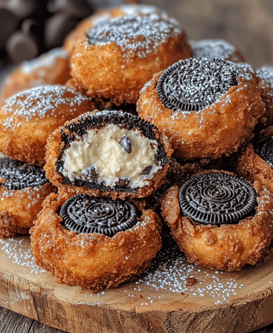 In the world of desserts, few combinations can rival the indulgence of cookies and cream, especially when it comes to the beloved Oreo cookie. Now, imagine taking this classic treat one step further by transforming it into a deep-fried delight: Cookies & Cream Cheesecake Deep Fried Oreos. This decadent dessert perfectly marries the rich, creamy flavor of cheesecake with the crunchy texture of Oreos, all enveloped in a crispy, golden batter.