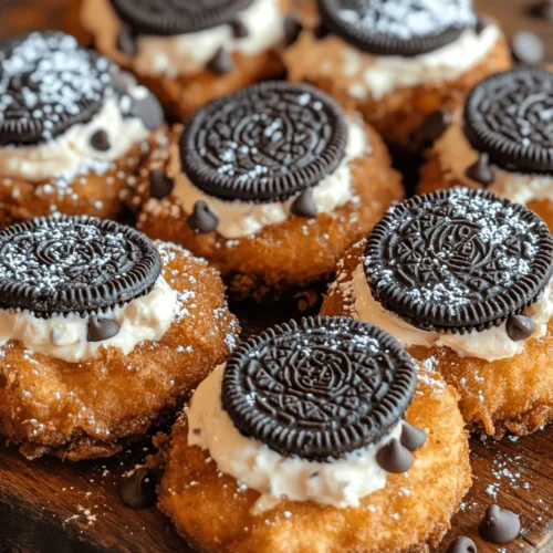 In the world of desserts, few combinations can rival the indulgence of cookies and cream, especially when it comes to the beloved Oreo cookie. Now, imagine taking this classic treat one step further by transforming it into a deep-fried delight: Cookies & Cream Cheesecake Deep Fried Oreos. This decadent dessert perfectly marries the rich, creamy flavor of cheesecake with the crunchy texture of Oreos, all enveloped in a crispy, golden batter.
