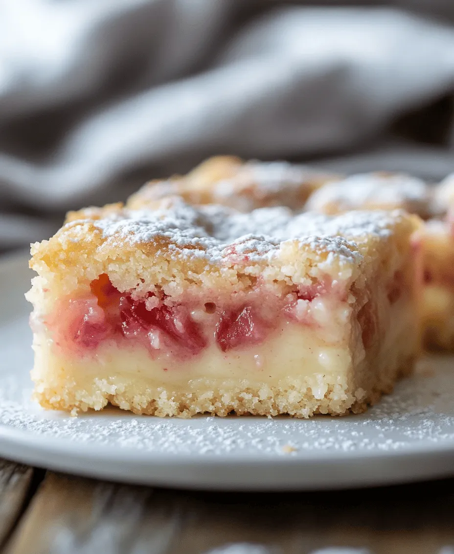 Rhubarb is a perennial vegetable that often graces dessert tables, thanks to its tangy flavor and beautiful red stalks. Although it may be mistaken for fruit, rhubarb is technically classified as a vegetable. Its tartness is perfectly balanced with sweetness when cooked, making it a popular choice for pies, jams, and, of course, custard bars. The fleeting season of rhubarb typically runs from spring to early summer, which adds to its appeal. It’s during this time that home bakers eagerly await the arrival of fresh rhubarb at local markets and grocery stores.