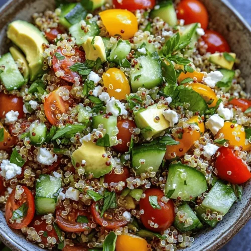If you're searching for a vibrant, nutritious dish that bursts with flavor, look no further than Grilled Lemon-Herb Quinoa Salad with Avocado. This delightful salad combines the nutty essence of quinoa with the refreshing zest of lemon and a medley of colorful vegetables, making it a perfect choice for any meal — whether as a satisfying main course or a lively side dish. As the world becomes increasingly health-conscious, the spotlight on salads has grown, with people seeking out fresh ingredients that not only nourish but also please the palate.