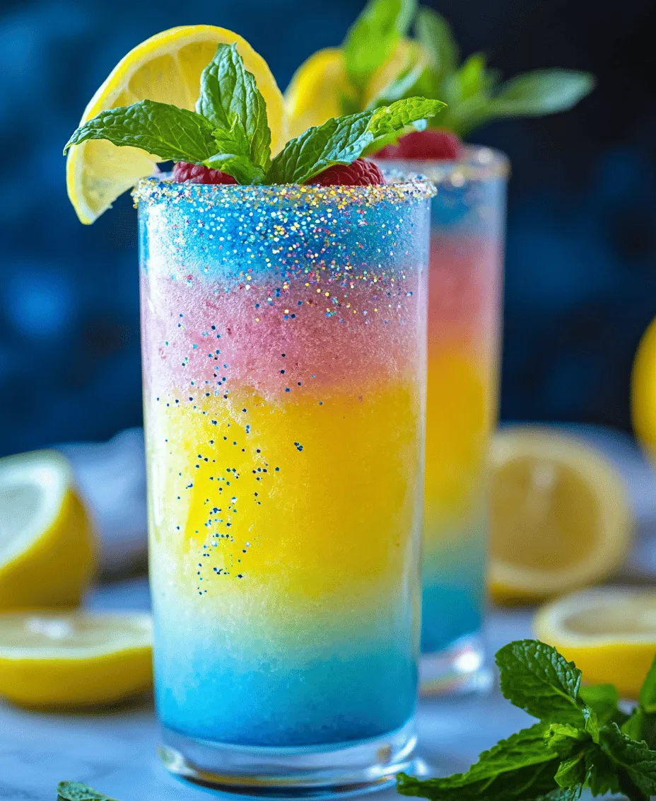 As the sun shines brighter and temperatures rise, nothing quite quenches your thirst like a refreshing drink that dazzles both the eyes and the palate. Enter the *Mermaid Lemonade Slushy Drink*, a vibrant and whimsical beverage that captures the enchanting essence of summer. With its stunning layers of blue and pink, this colorful slushy not only tastes delightful but also serves as a feast for the eyes, making it the perfect addition to summer gatherings, parties, and themed events. Imagine serving up this eye-catching drink at a beach party, a birthday celebration, or even just a cozy backyard get-together!