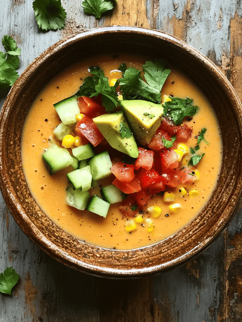 As the summer sun paints the landscape in vibrant hues and temperatures soar, the allure of chilled soups becomes irresistible. Gazpacho, a classic chilled soup hailing from the sunny regions of Spain, is the perfect dish to celebrate the season's bounty. Traditionally made with ripe tomatoes and a medley of fresh vegetables, gazpacho is a refreshing option that cools the body and tantalizes the taste buds. This recipe for Chilled Fresh Corn Gazpacho Delight elevates the classic concept by starring sweet, juicy corn, making it a must-try for summer gatherings and family meals alike.