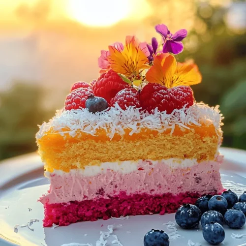 Imagine slicing into a cake that bursts with the radiant hues and flavors of a breathtaking sunset. The Sunset Cake is not just a dessert; it’s an experience that brings a piece of nature’s beauty to your table. This enchanting cake captures the essence of a warm evening sky, featuring a mesmerizing combination of citrus, fresh berries, and shredded coconut that sets it apart from traditional confections. Its vibrant colors and delightful flavors make it an ideal centerpiece for celebrations, whether you’re hosting a summer gathering, celebrating a birthday, or simply indulging in a sweet treat on a cozy afternoon.