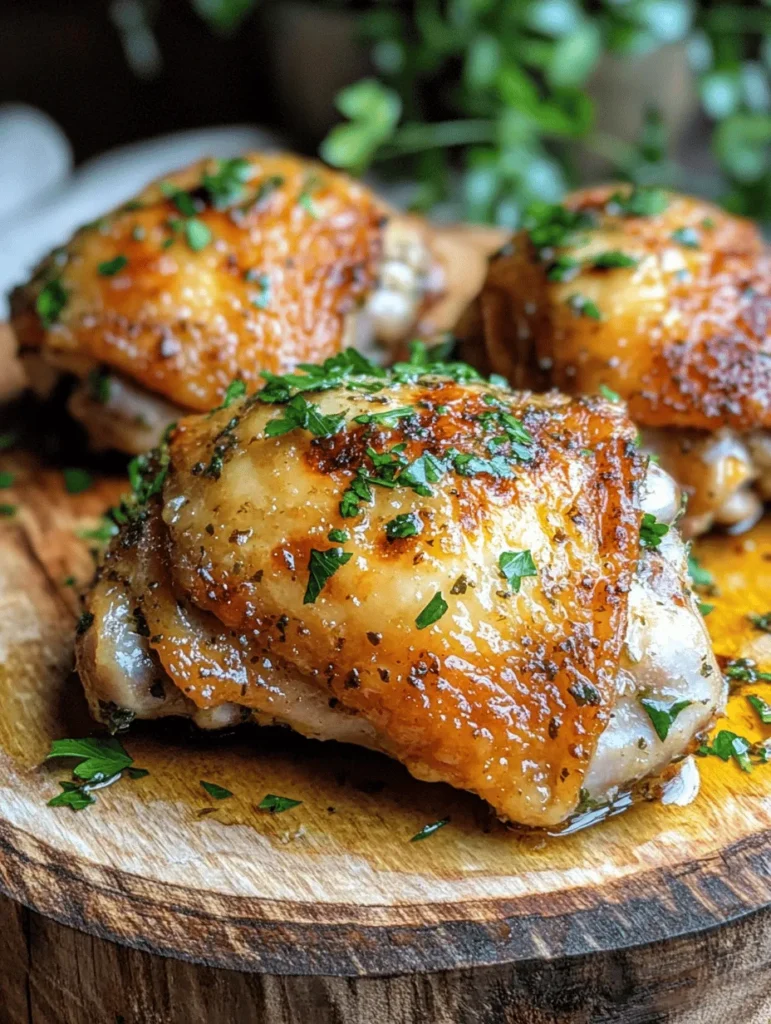 When it comes to satisfying meals that are both delicious and easy to prepare, few dishes can rival Herb-Crusted Garlic Butter Chicken Thighs. This dish brings together the rich flavors of garlic and fresh herbs, enveloping tender chicken thighs in a scrumptious, herby crust. Perfect for a cozy family dinner or an elegant gathering, this recipe not only showcases the beauty of home-cooked meals but also highlights the joy of using simple, quality ingredients to create something truly special.